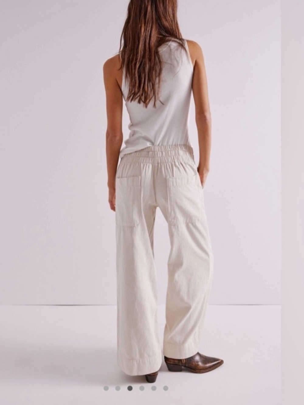 We The Free Wide Leg Cream Pants - Picture 2 of 5